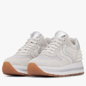 Voile Blanche Maran Power, Suede & technical fabric sneakers, white-silver, 41